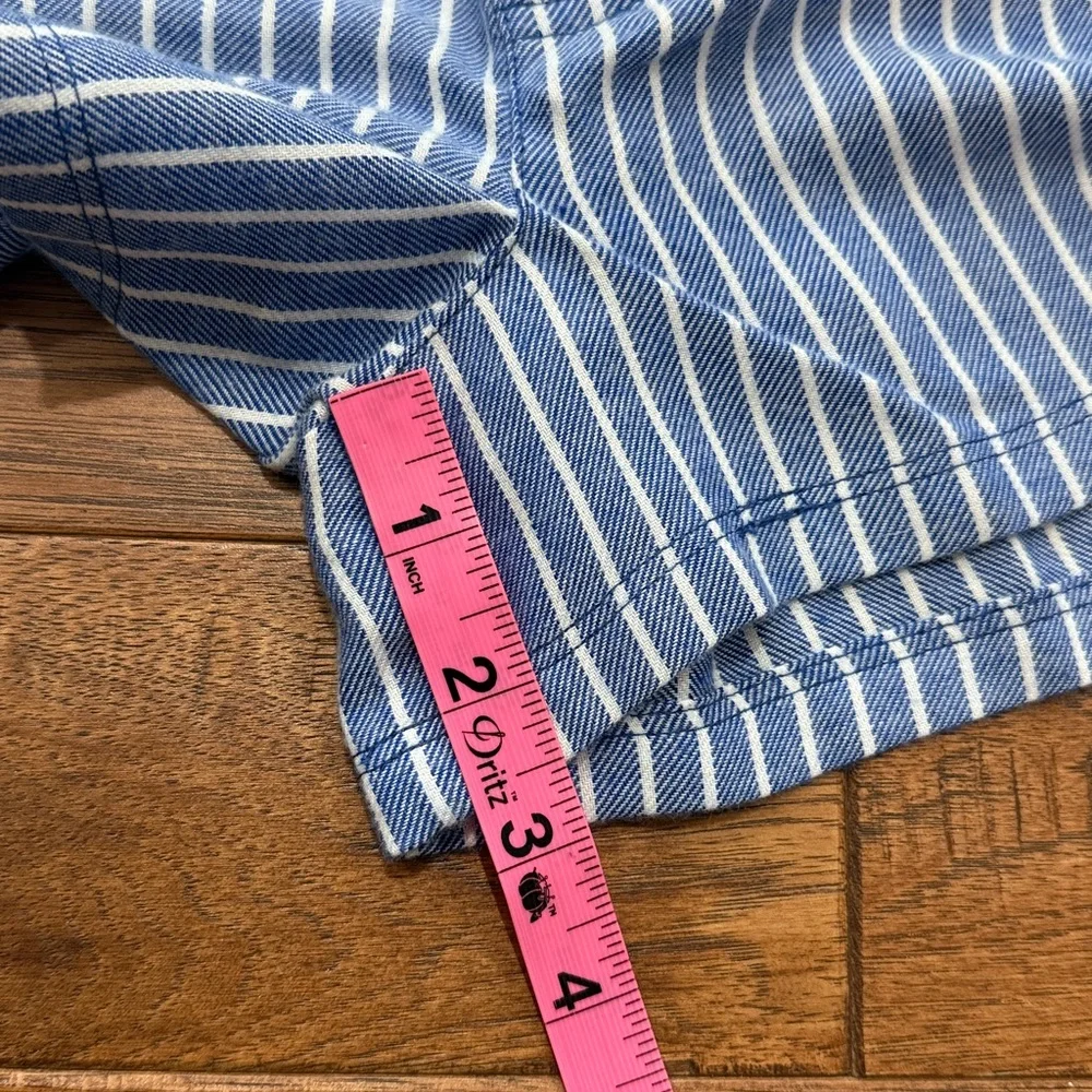 Girls Gap Kids Recycled Flannel PJ Pajama Shorts - Blue Pinstripe - Size 6